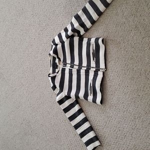 Stripped full zip blazer/ moto jacket